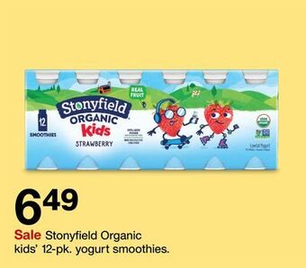 Target Stonyfield organic kids' 12-pk. yogurt smoothies offer