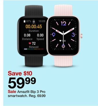 Target Amazfit bip 3 pro smartwatch offer