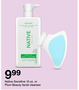 Target Native sensitive 12-oz. or plum beauty facial cleanser offer