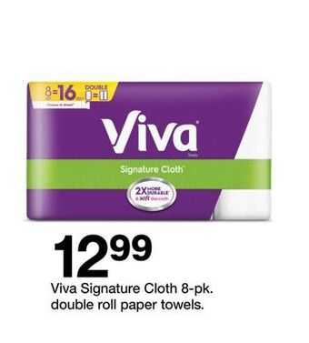 Target Viva signature cloth 8-pk. double roll paper towels. offer