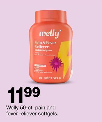 Target Welly 50-ct. pain and fever reliever softgels. offer