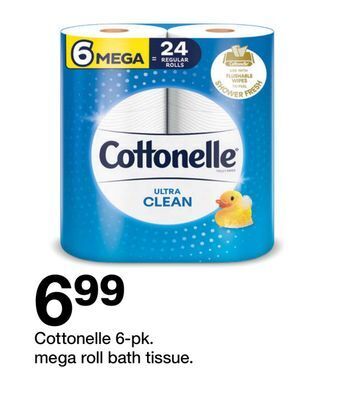 Target Cottonelle 6-pk. mega roll bath tissue offer