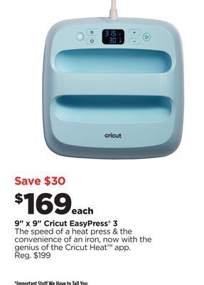 Michaels 9" x 9" cricut easypress® offer