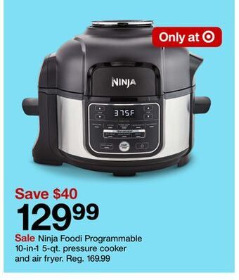 Target Ninja foodi programmable 10-in-1 5-qt. pressure cooker and air fryer offer