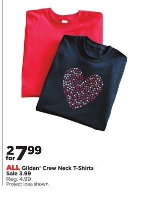 Michaels All gildan® crew neck t-shirts offer
