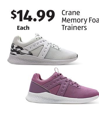 Aldi Crane memory foam trainers offer