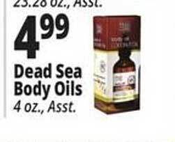 Ocean State Job Lot Dead sea body oils offer