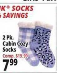 Ocean State Job Lot Cabin cozy socks offer
