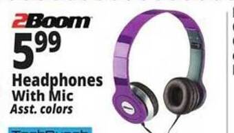 Ocean State Job Lot 2boom headphones with mic offer