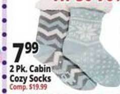 Ocean State Job Lot Cabin cozy socks offer
