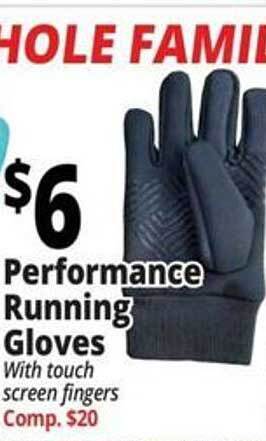 Ocean State Job Lot Performance running gloves offer