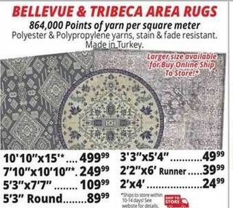Ocean State Job Lot Bellevue & tribeca area rugs offer