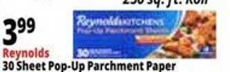 Ocean State Job Lot Reynolds 30 sheet pop-up parchment paper offer