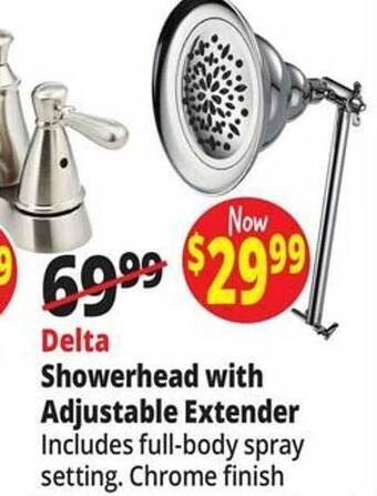 Ocean State Job Lot Delta showerhead with adjustable extender offer