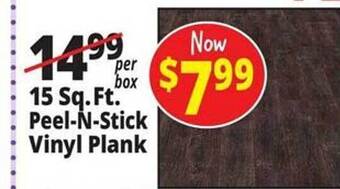 Ocean State Job Lot Peel-n-stick vinyl plank offer