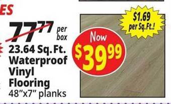 Ocean State Job Lot Waterproof vinyl flooring offer