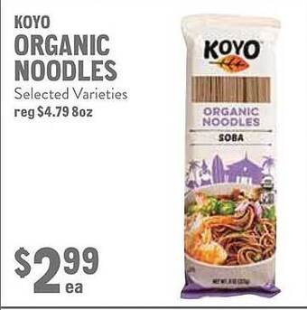 New Seasons Market Koyo organic noodles offer