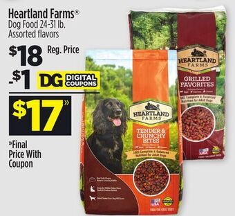 Dollar General Heartland farms® dog food offer