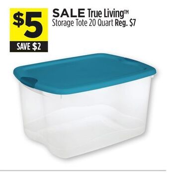 Dollar General True living™ storage tote offer
