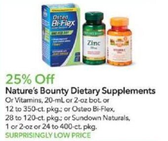 Publix Nature's Bounty Dietary Supplements offer