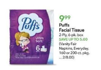 Publix Puffs Facial Tissue offer