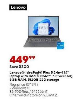Staples Lenovo ideapad flex 5 2-in-1 14 offer