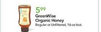 Publix Greenwise organic honey offer
