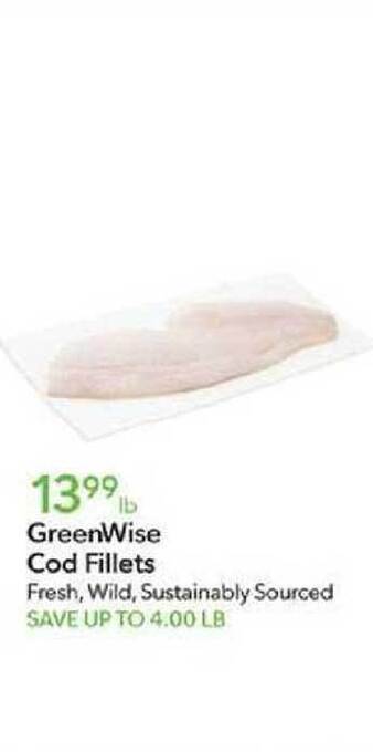 Publix Greenwise cod fillets offer