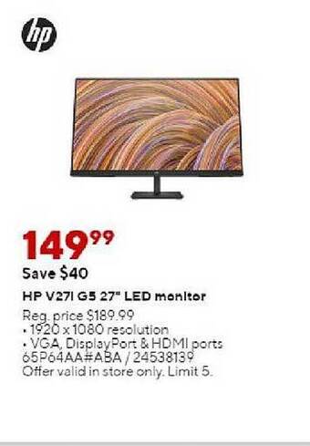 Staples Hp v27i g5 27 offer