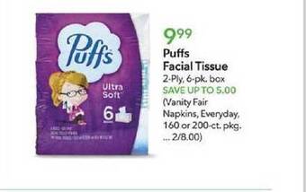Publix Puffs facial tissue offer