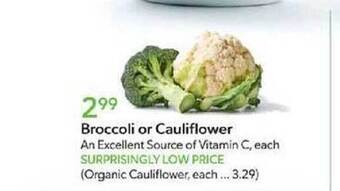 Publix Broccoli or cauliflower offer