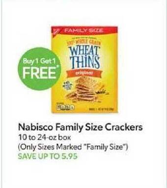 Publix Nabisco family size crackers offer