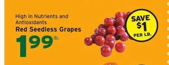 Hannaford Red seedless grapes offer
