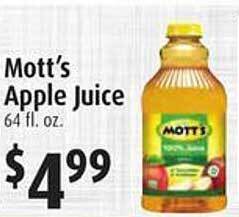 Gristedes Mott's apple juice offer