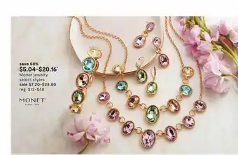 JC Penney Monet jewelry select styles offer