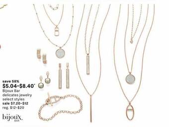 JC Penney Bijoux bar delicates jewelry offer