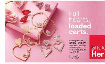 JC Penney Bijoux bar earrings offer