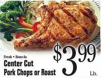 Morton Williams Center cut pork chops or roast offer