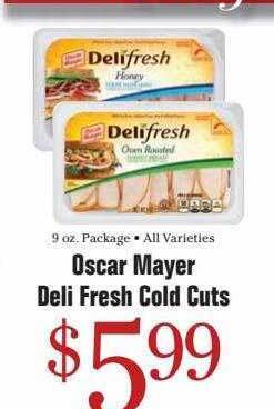 Morton Williams Oscar mayer deli fresh cold cuts offer