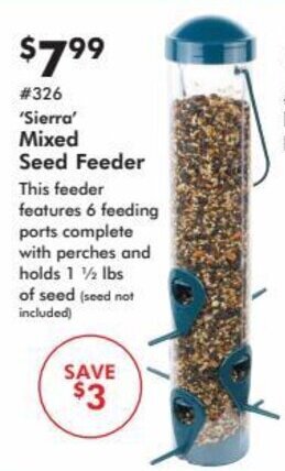 Valu Home Centers Sierra' Mixed Seed Feeder offer