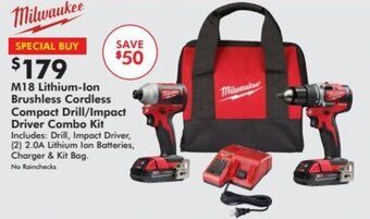 Valu Home Centers Milwaukee M18 Lithium-Ion Brushless Cordless Compact Drill/Impact Driver Combo Kit offer