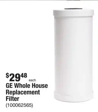 The Home Depot Ge whole house replacement filter offer
