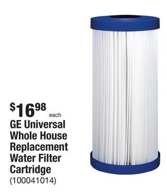 The Home Depot Ge universal whole house replacement water filter cartridge offer