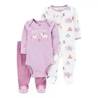 Kohl's Baby girl carter's 3-piece bodysuit pant & sleep & play set offer