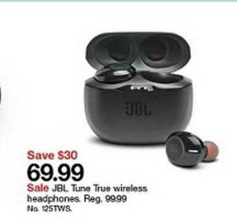 Target Sale Jbl Tune True Wireless Headphones Reg. 99.99 offer