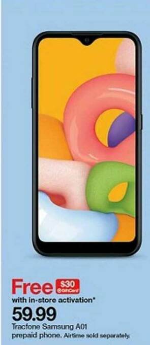 Target Tracfone Samsung A01 Prepaid Phone offer