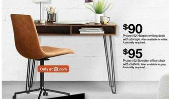 Target Project 62 Hairpin Writing Desk With Storage Also Available In White Assembly Required Project 62 Bowden Office Chair With Ca offer