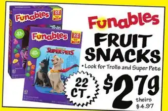 Ollie's Funables fruit snacks offer