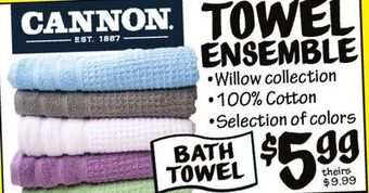 Ollie's Cannon towel ensemble offer