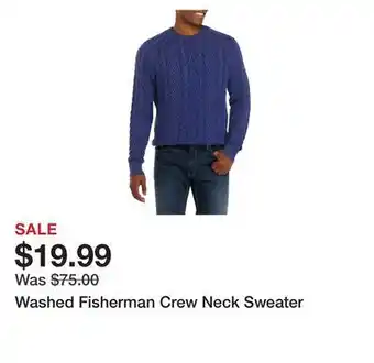 Belk Washed fisherman crew neck sweater offer